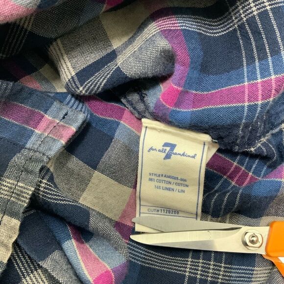 7 FOR ALL MANKIND Pearl snap linen blend shirt - Picture 4 of 4